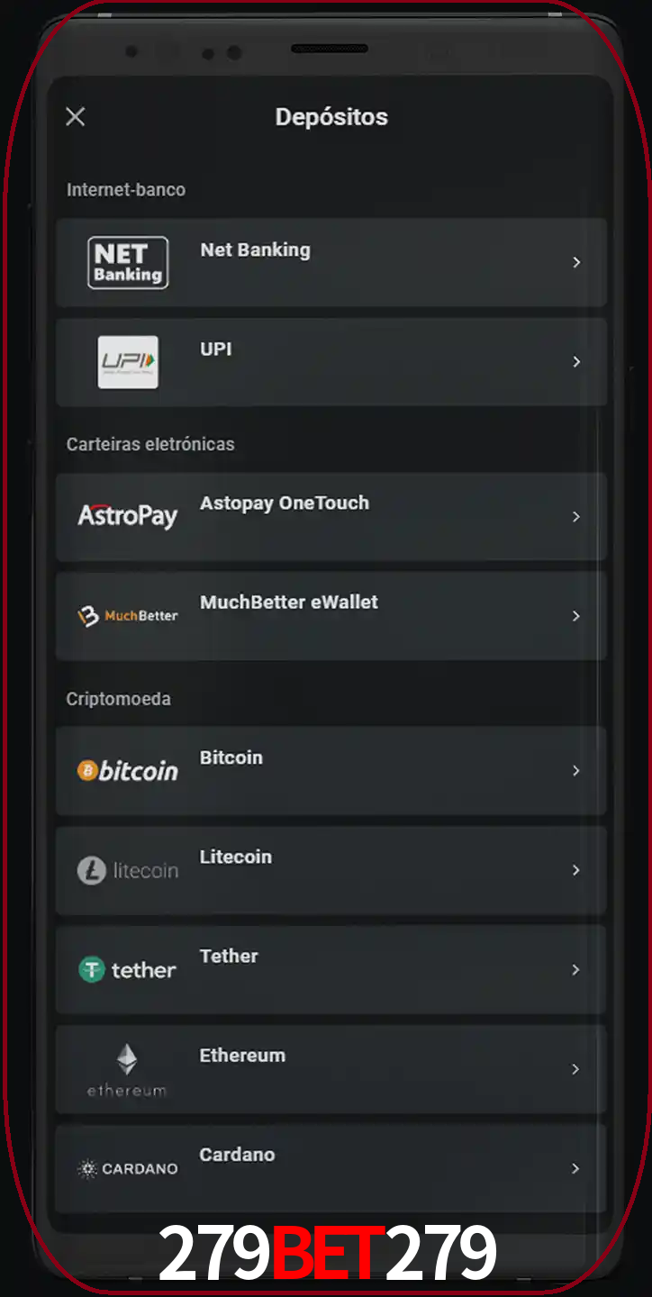 Você pode usar métodos alternativos de depósito.